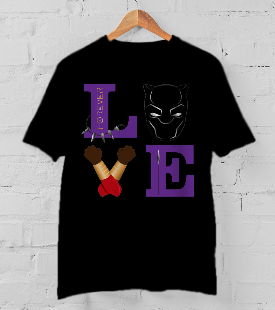 Love Forever Black Panther Wakanda Tribute T-Shirt