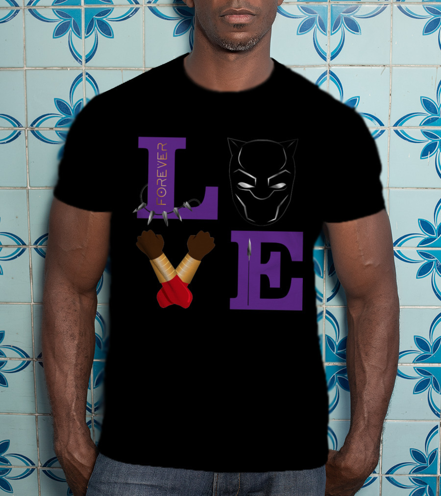 Love Forever Black Panther Wakanda Tribute T-Shirt