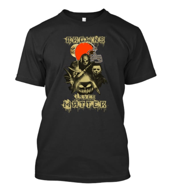 Browns Lives Matter Halloween Football Mashup T-Shirt