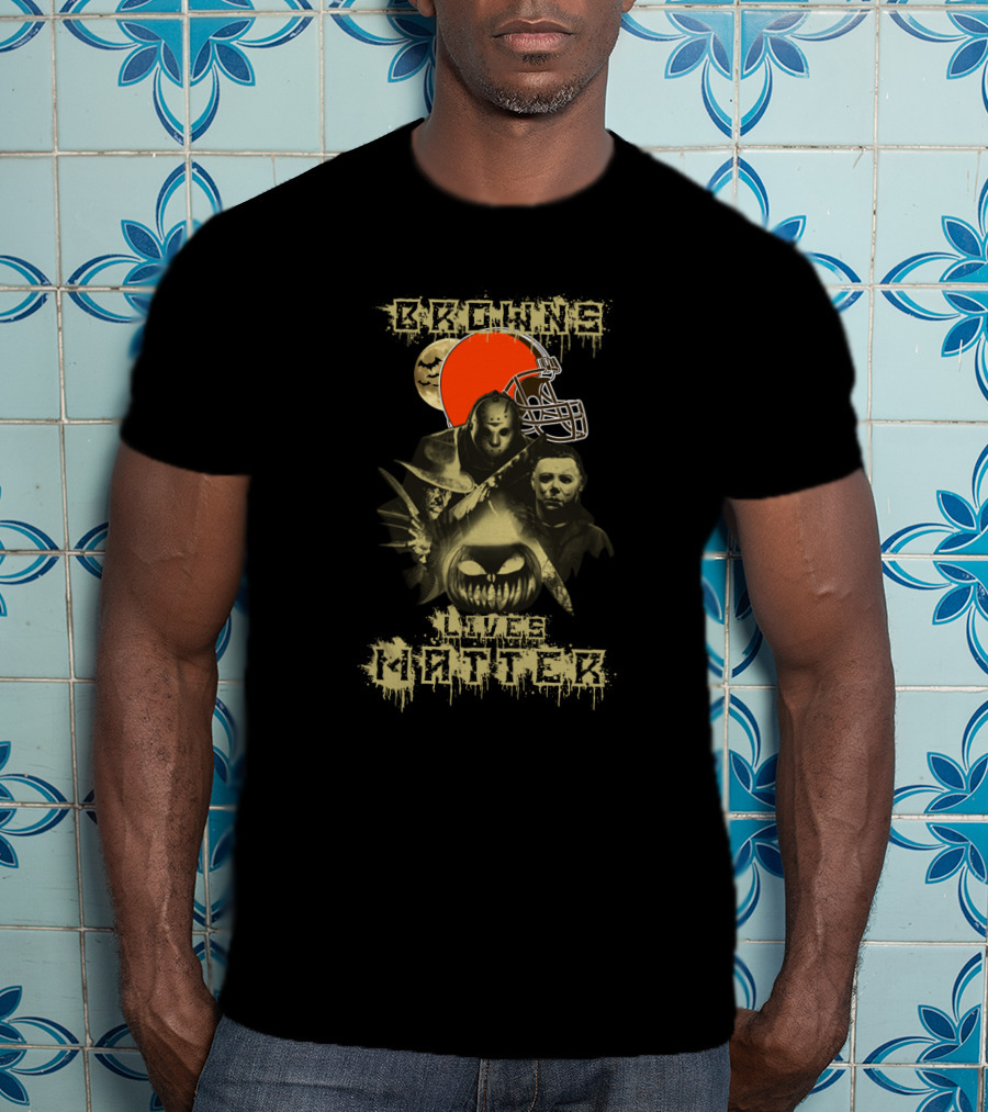 Browns Lives Matter Halloween Football Mashup T-Shirt