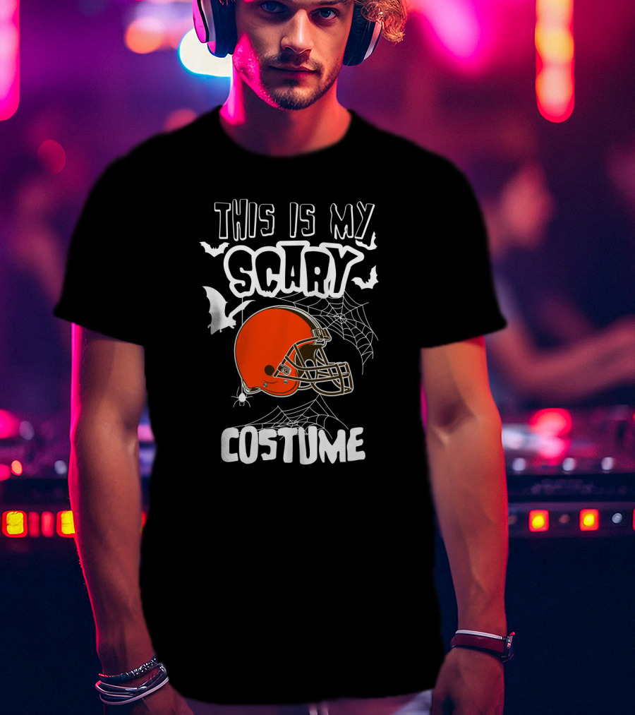 This Is My Scary Costume Cleveland Browns Football Helmet Halloween T-Shirt
