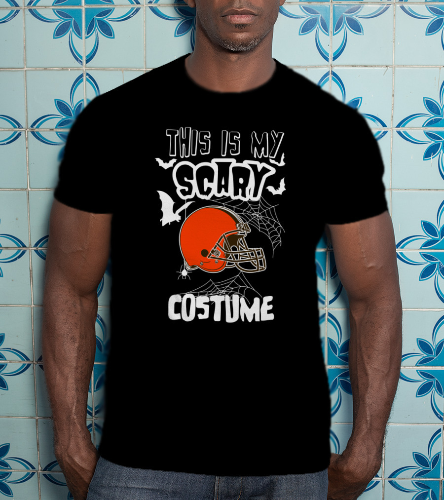 This Is My Scary Costume Cleveland Browns Football Helmet Halloween T-Shirt