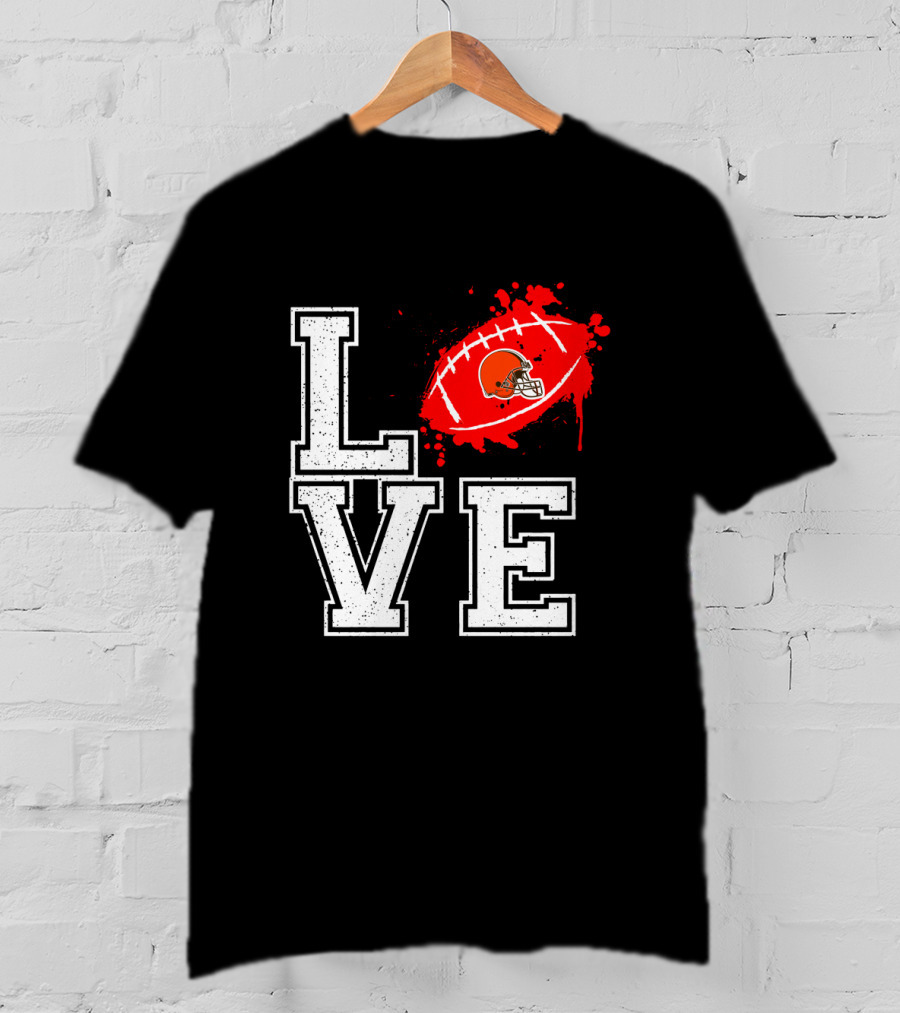 Love Cleveland Browns Football Helmet T-Shirt