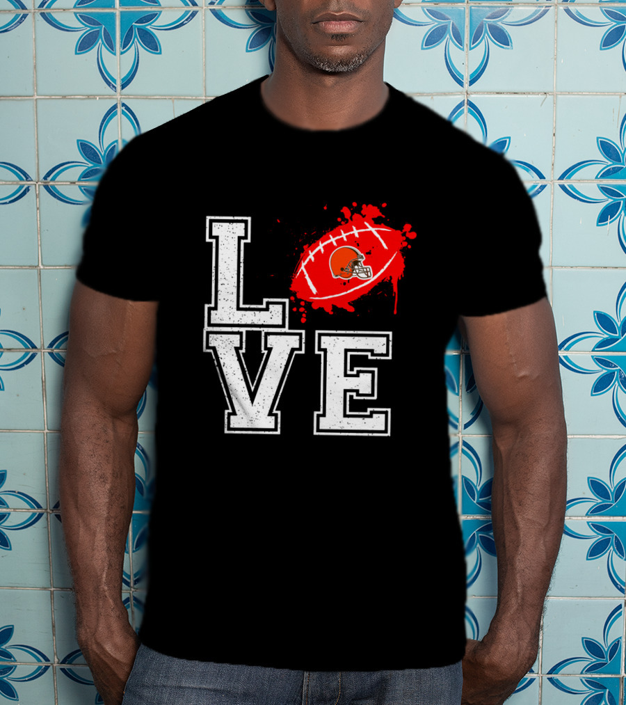 Love Cleveland Browns Football Helmet T-Shirt