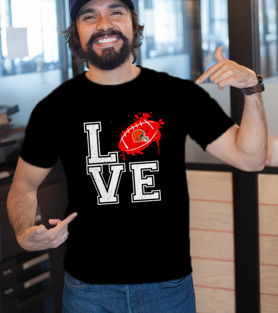 Love Cleveland Browns Football Helmet T-Shirt