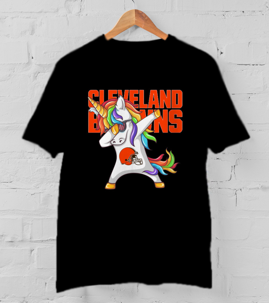 Cleveland Browns Rainbow Unicorn Football Helmet T-Shirt