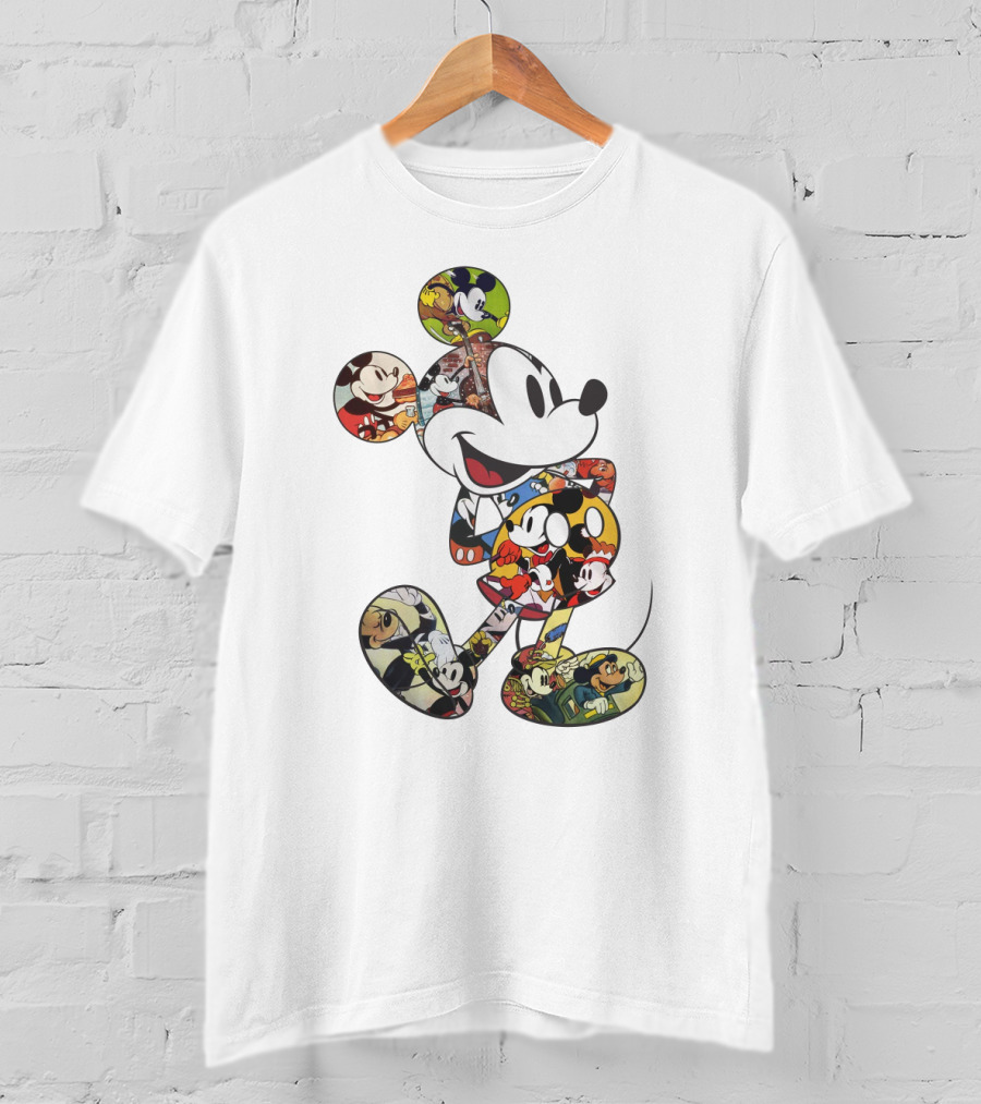 Disney Mickey Mouse Collage Vintage Comic Style T-Shirt