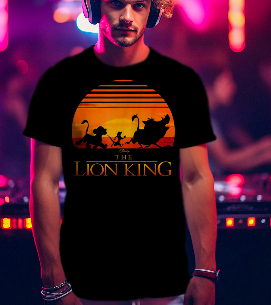 Disney The Lion King Silhouette Sunset Scene T-Shirt