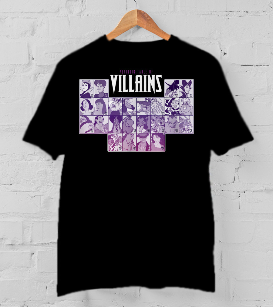 Periodic Table Of Disney Villains T-Shirt
