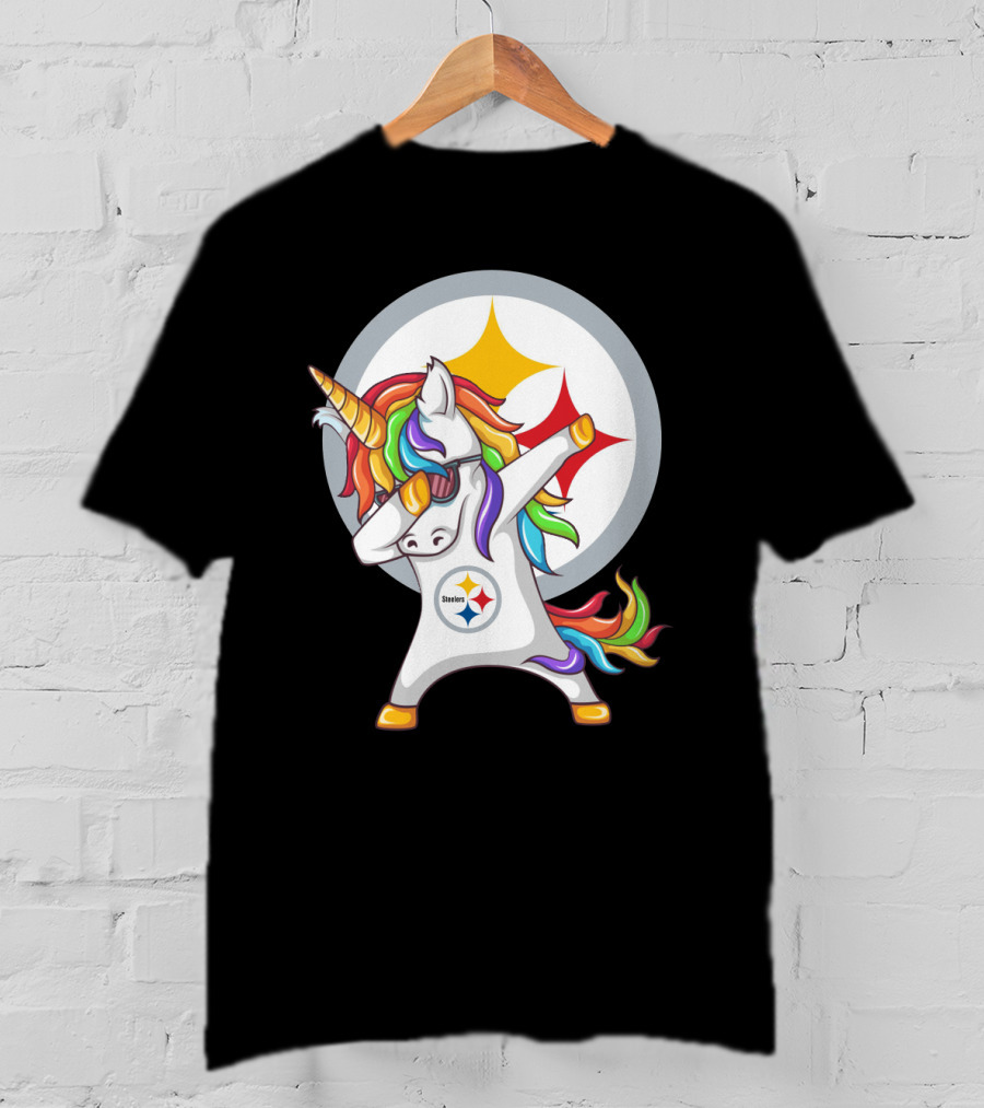 Steelers Rainbow Unicorn Dab With Pittsburgh Steelers T-Shirt