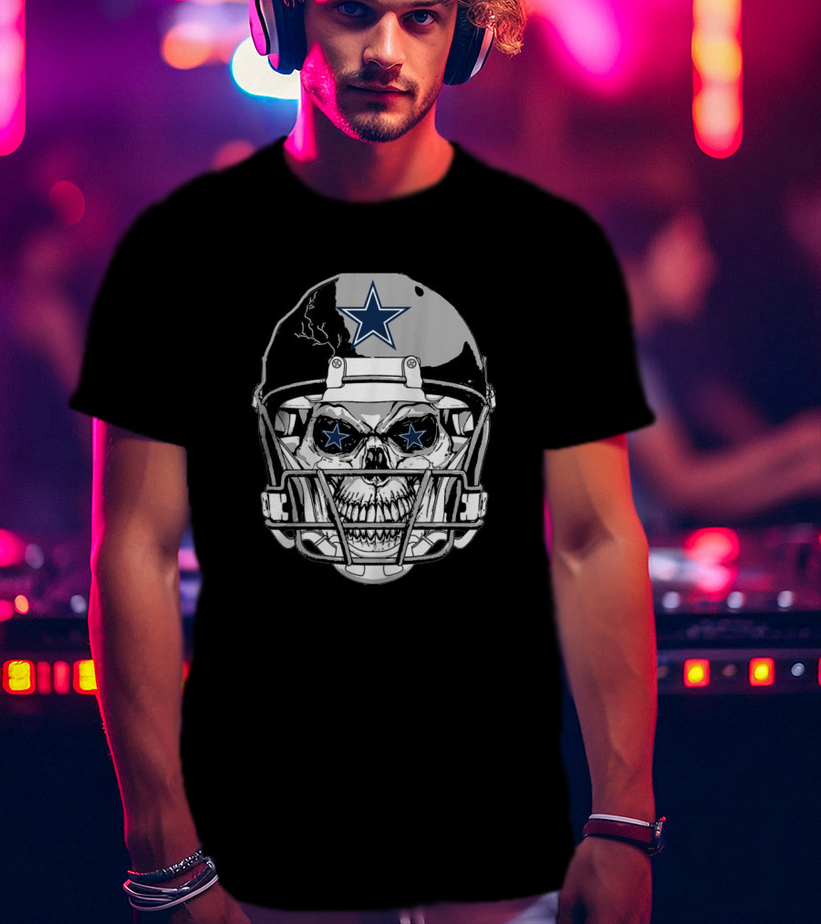 Dallas Cowboys Skull Helmet Star T-Shirt