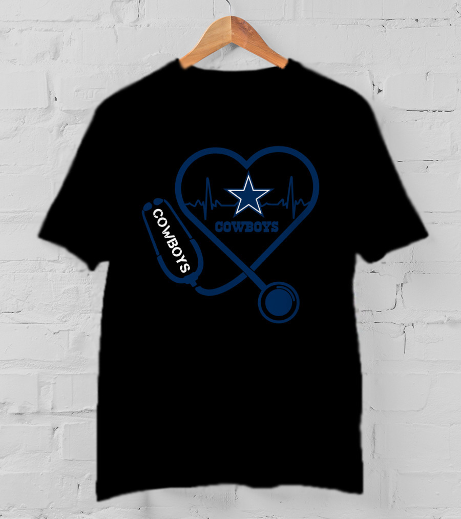 Heart And Stethoscope Dallas Cowboys Star T-Shirt