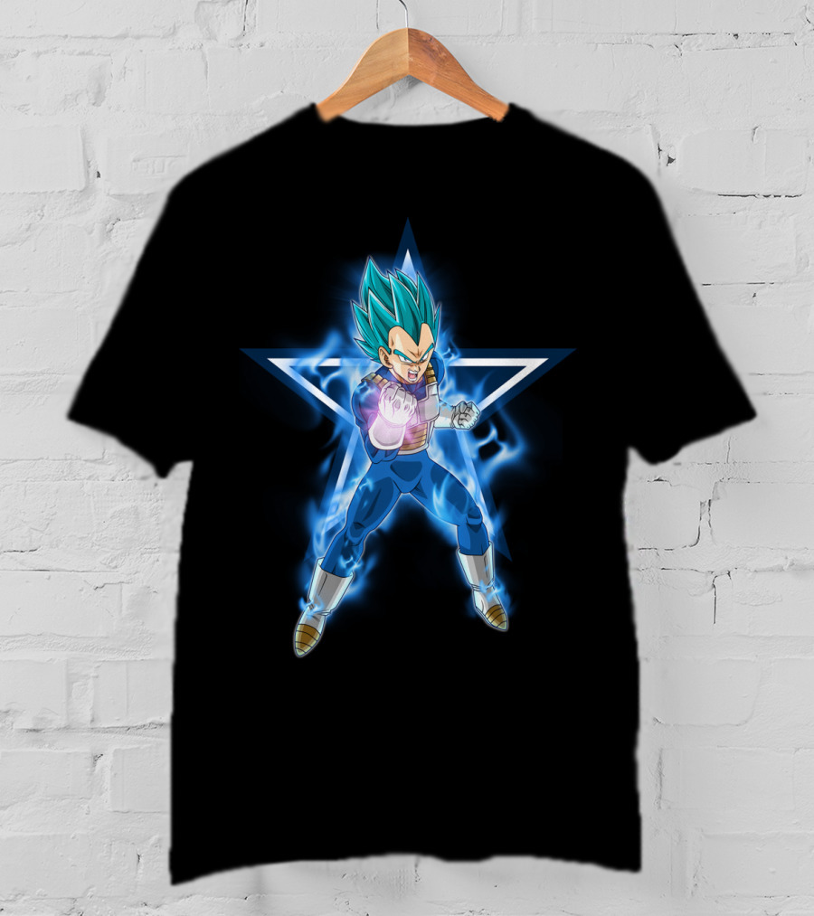 Dallas Cowboys Vegeta Super Saiyan Blue Star Fusion T-Shirt
