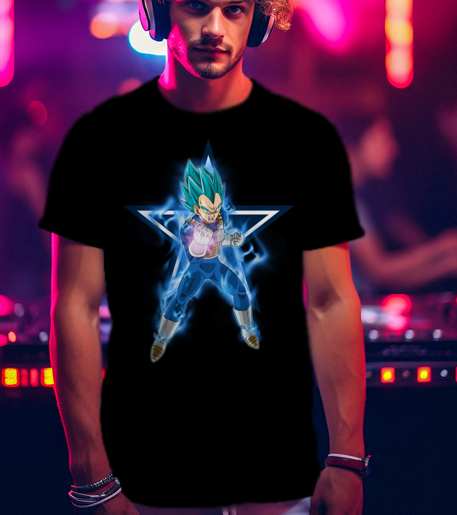 Dallas Cowboys Vegeta Super Saiyan Blue Star Fusion T-Shirt