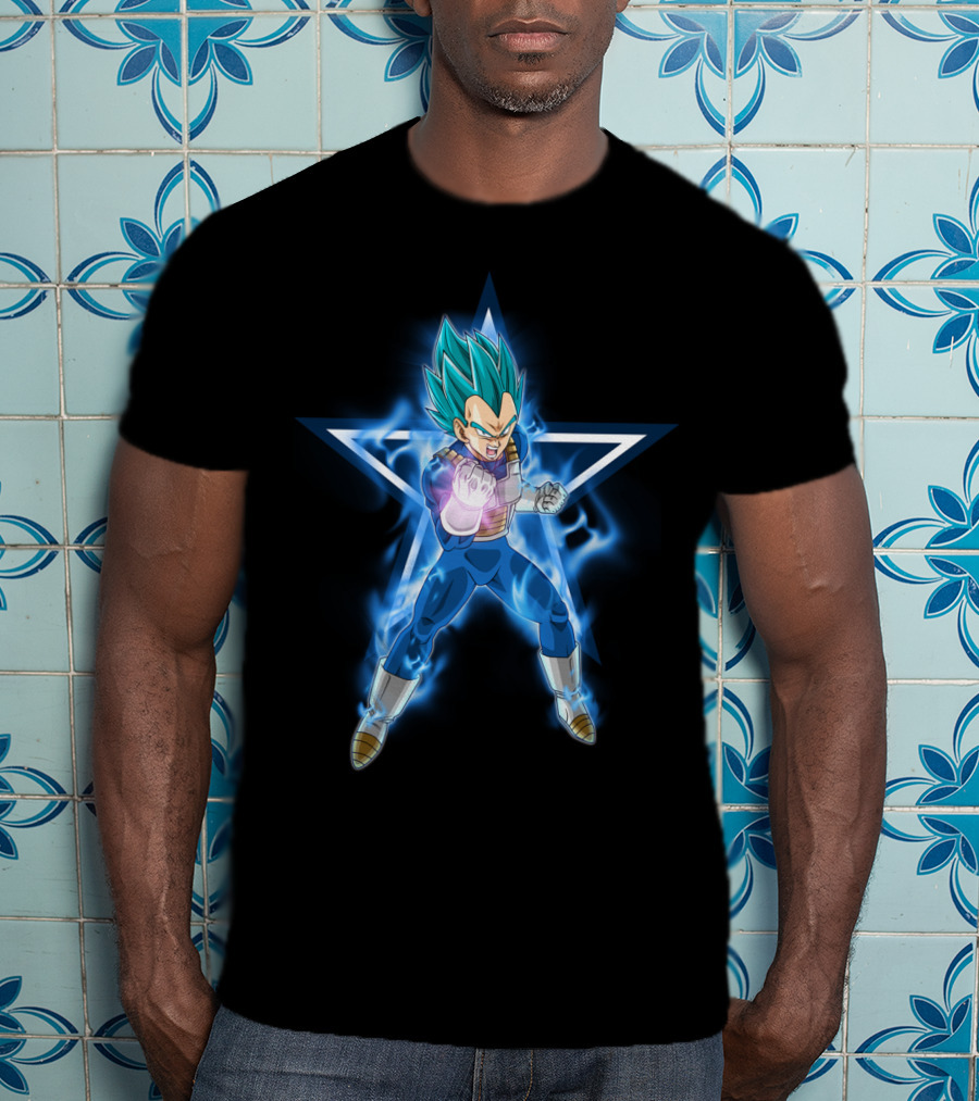 Dallas Cowboys Vegeta Super Saiyan Blue Star Fusion T-Shirt