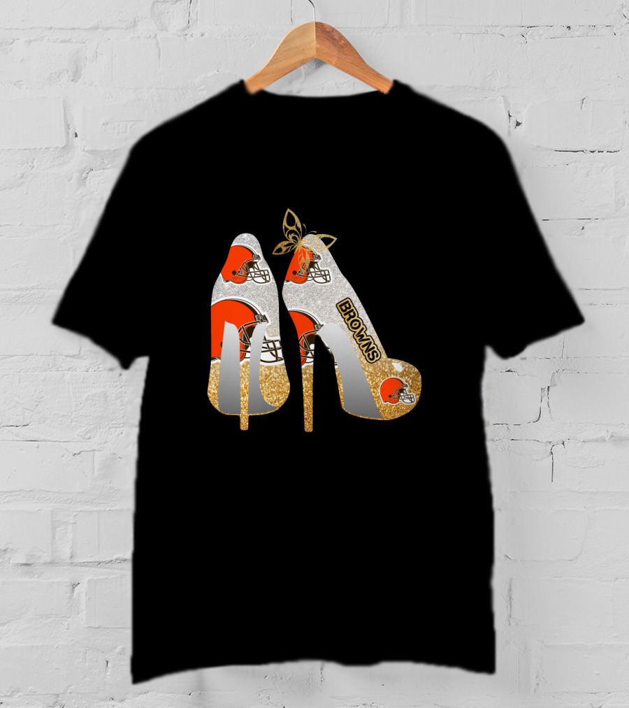 Cleveland Browns High Heels Helmets Bold Browns Fan T-Shirt
