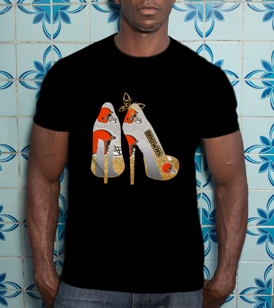 Cleveland Browns High Heels Helmets Bold Browns Fan T-Shirt