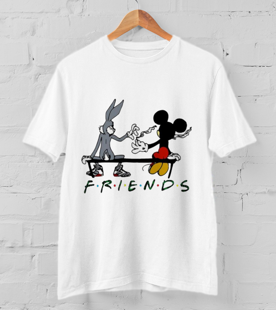 Friends Mickey Bugs Bench T-Shirt