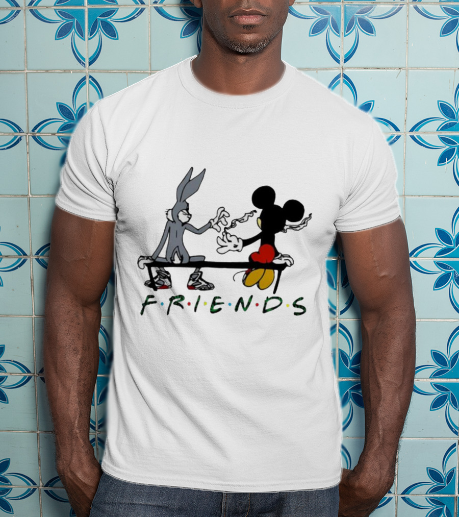 Friends Mickey Bugs Bench T-Shirt