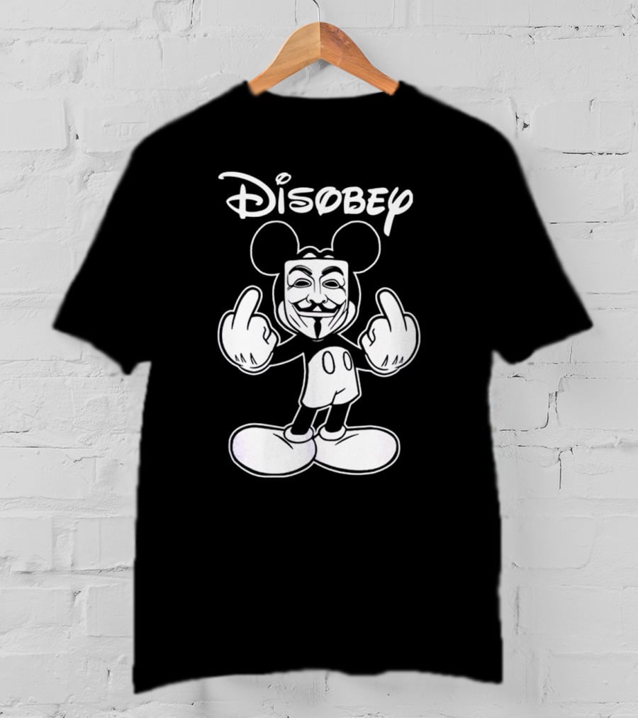 Disney Mickey Disobey Guy Fawkes T-Shirt