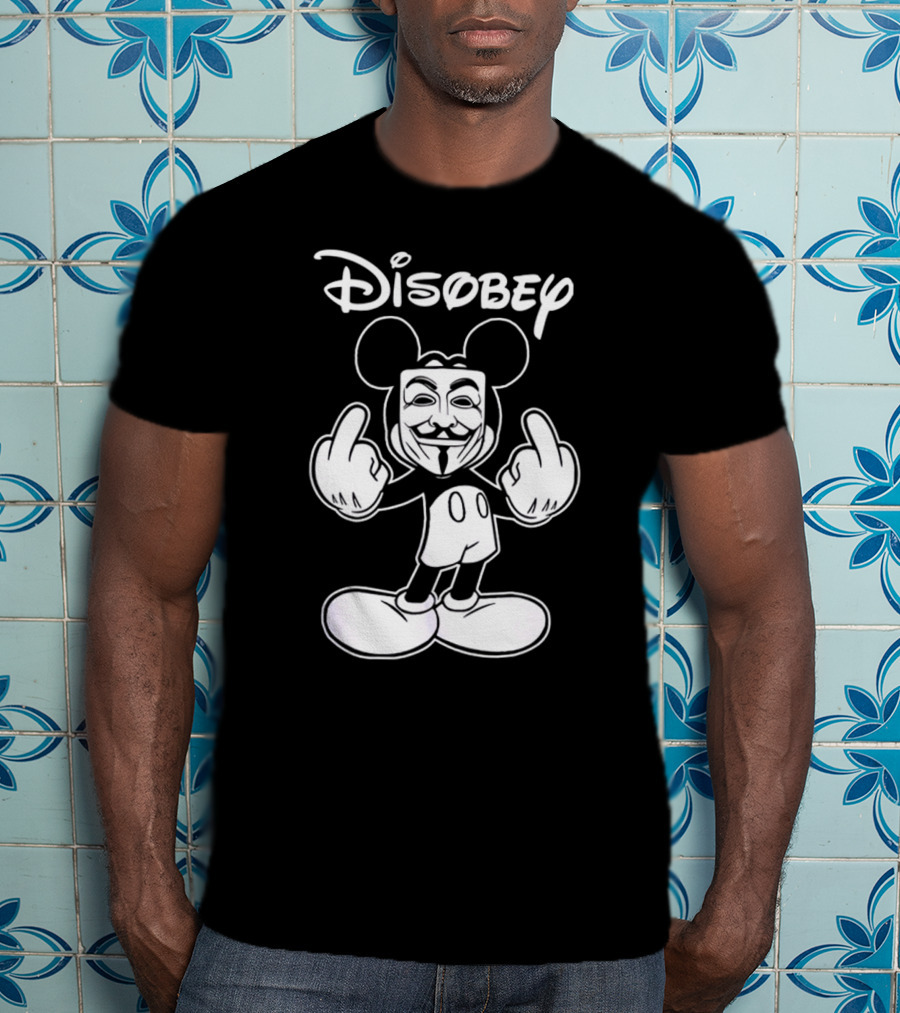 Disney Mickey Disobey Guy Fawkes T-Shirt