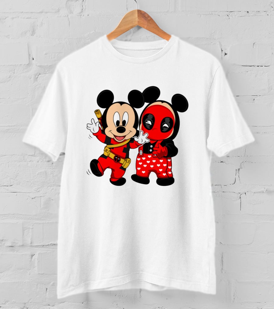 Disney Mickey Mouse And Deadpool Mashup T-Shirt