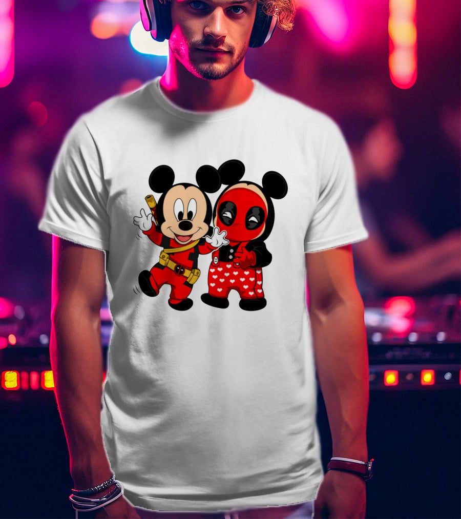 Disney Mickey Mouse And Deadpool Mashup T-Shirt