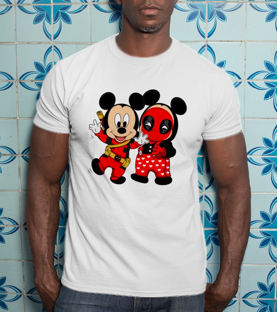 Disney Mickey Mouse And Deadpool Mashup T-Shirt