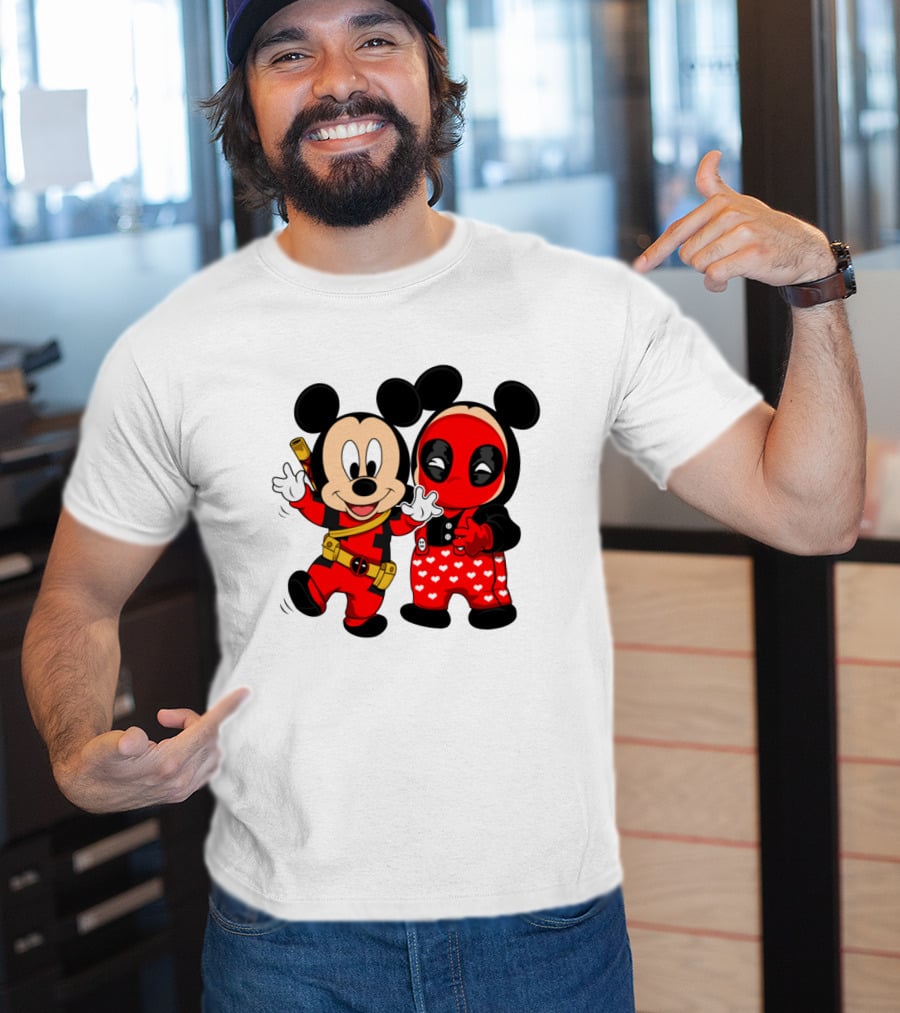 Disney Mickey Mouse And Deadpool Mashup T-Shirt