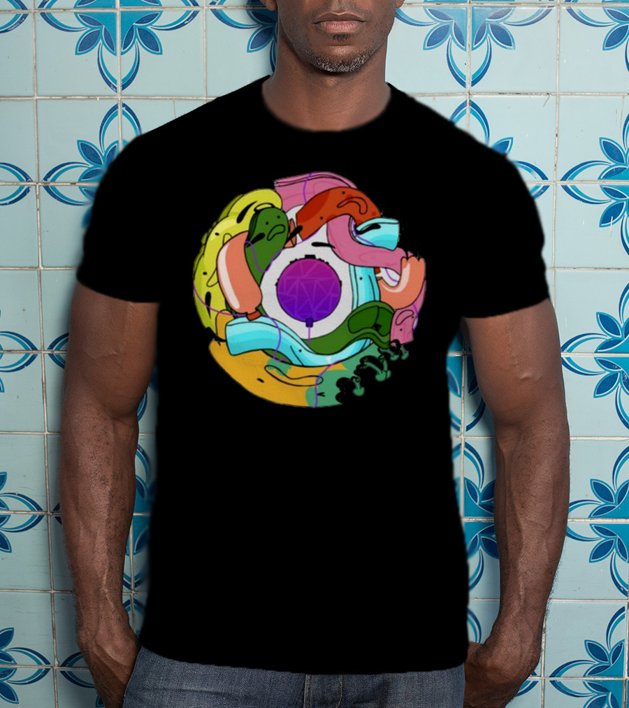 Long Ones Colorful Abstract Circular T-Shirt