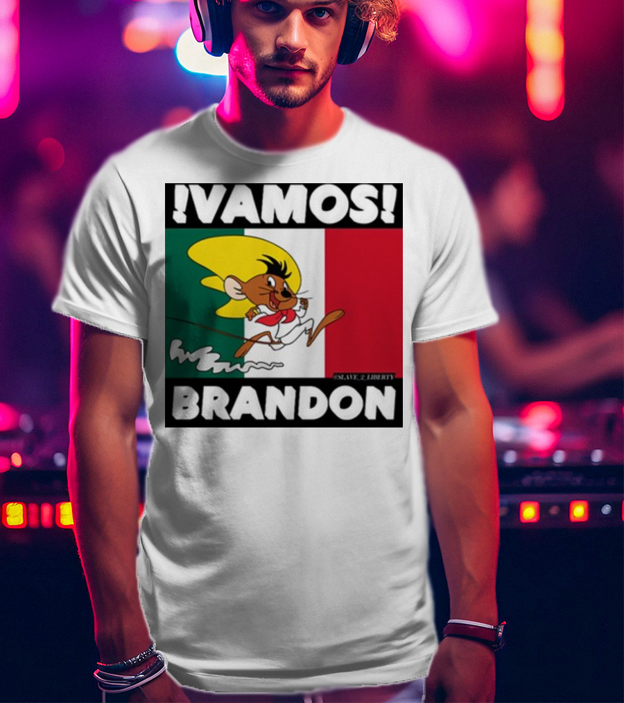 Vamos Brandon Mouse Mexican Flag T-Shirt