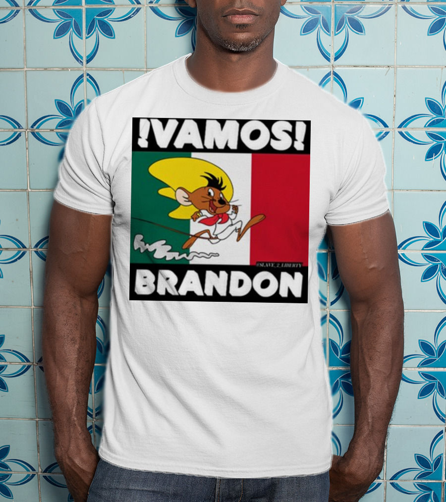 Vamos Brandon Mouse Mexican Flag T-Shirt