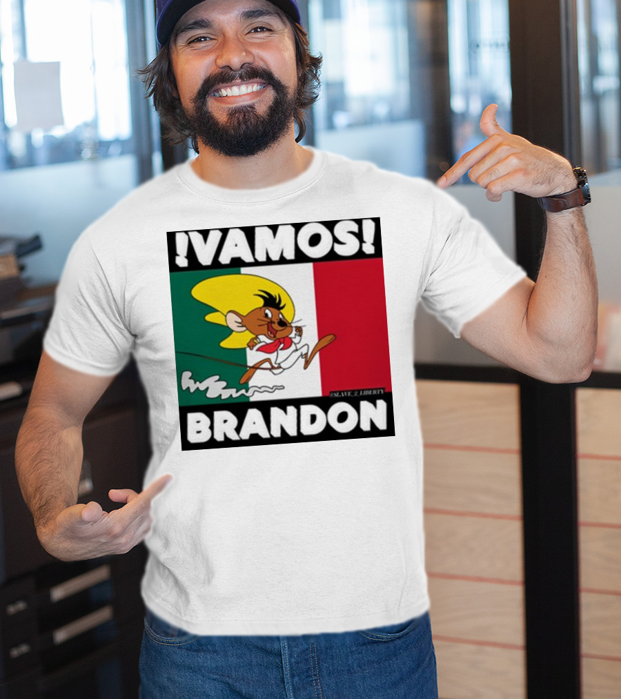 Vamos Brandon Mouse Mexican Flag T-Shirt