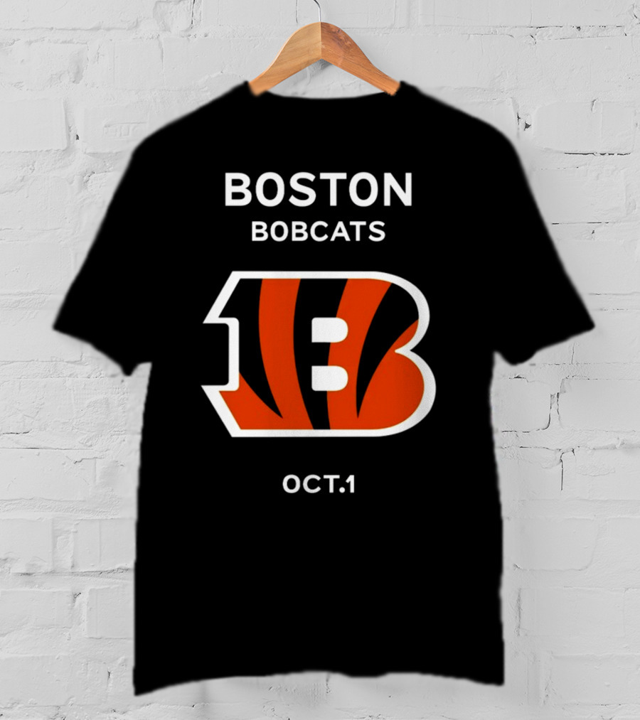 Boston Bobcats B Logo Oct 1 Tiger Stripes T-Shirt