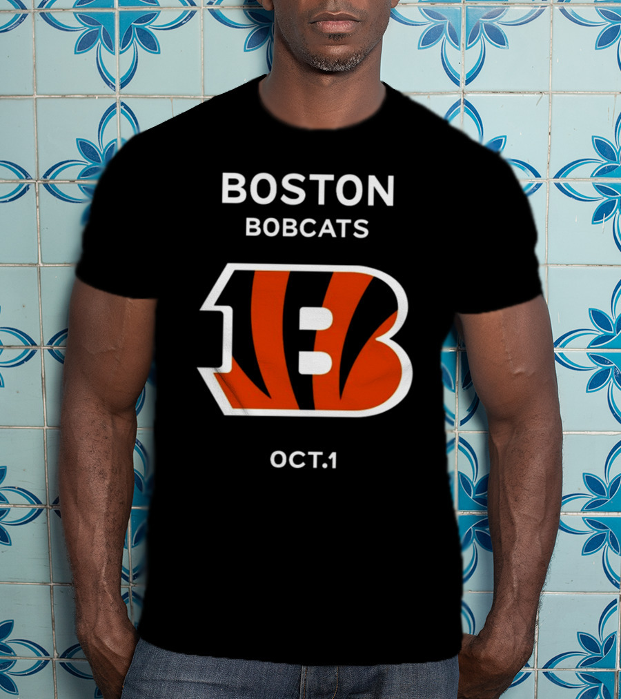 Boston Bobcats B Logo Oct 1 Tiger Stripes T-Shirt