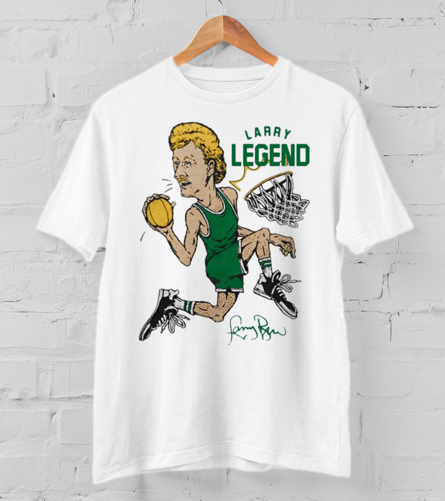 Larry Legend Layup Basketball Icon With Signature T-Shirt