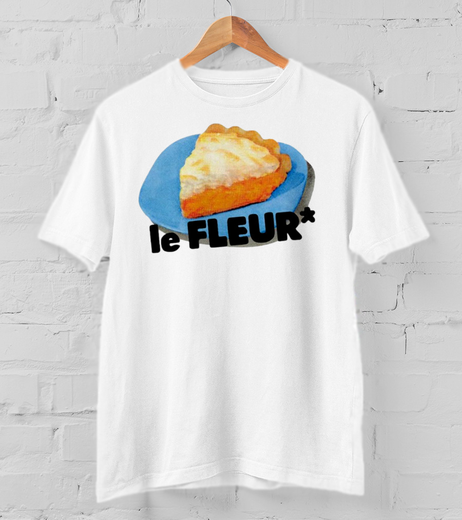 Le Fleur Pie Slice On Blue Plate T-Shirt