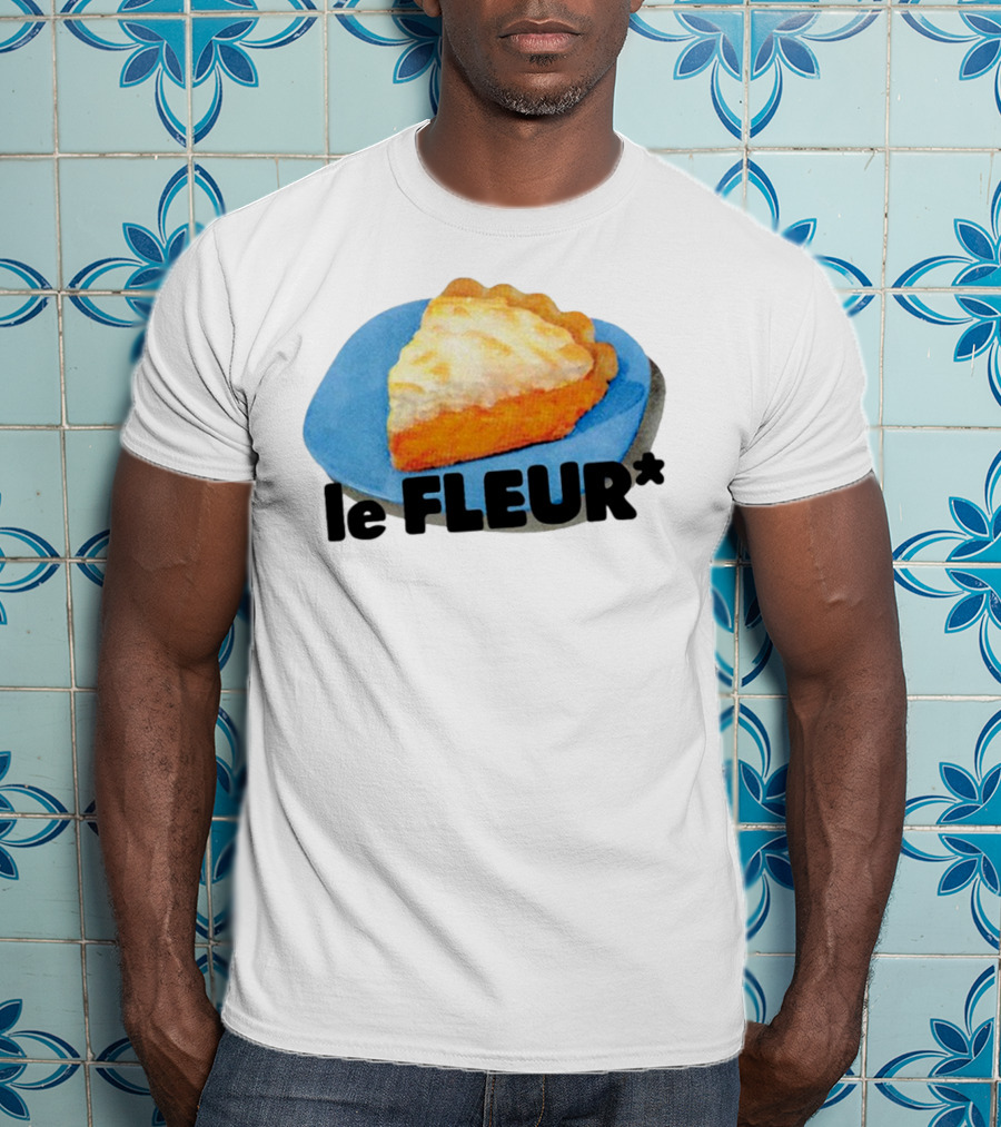 Le Fleur Pie Slice On Blue Plate T-Shirt