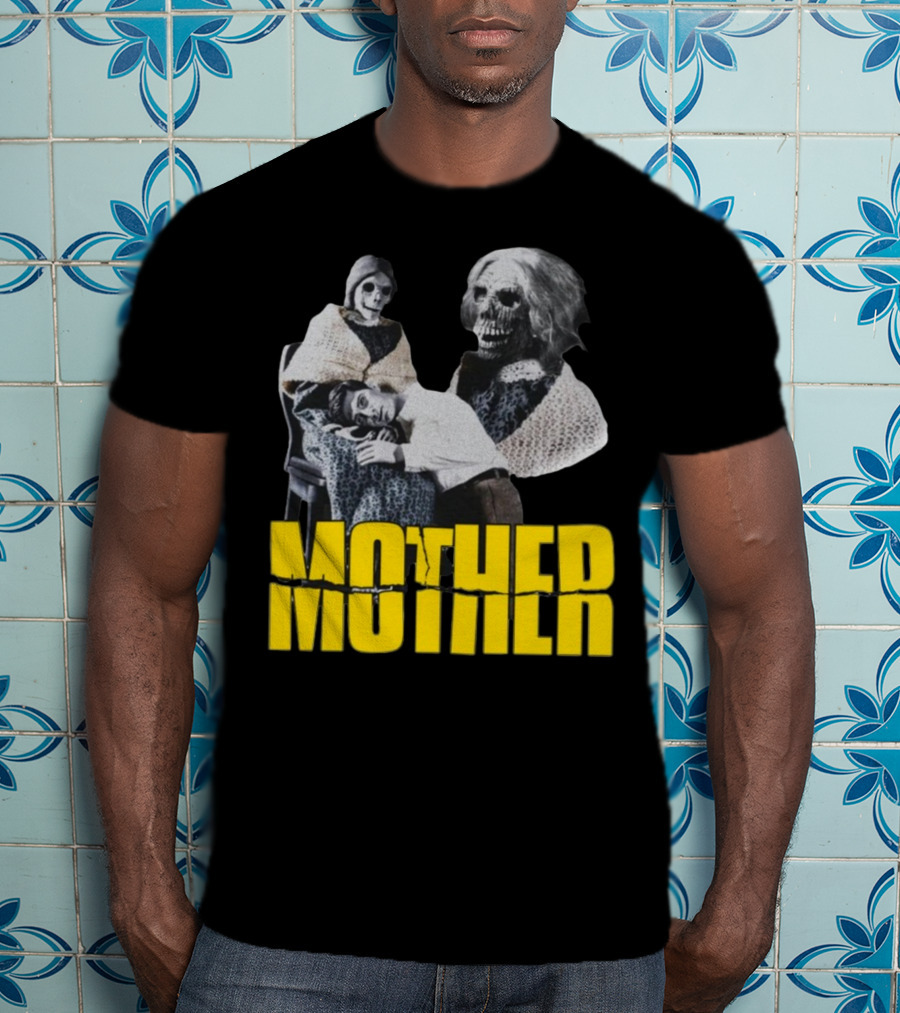 Mother Psycho Skeleton Horror Motif T-Shirt