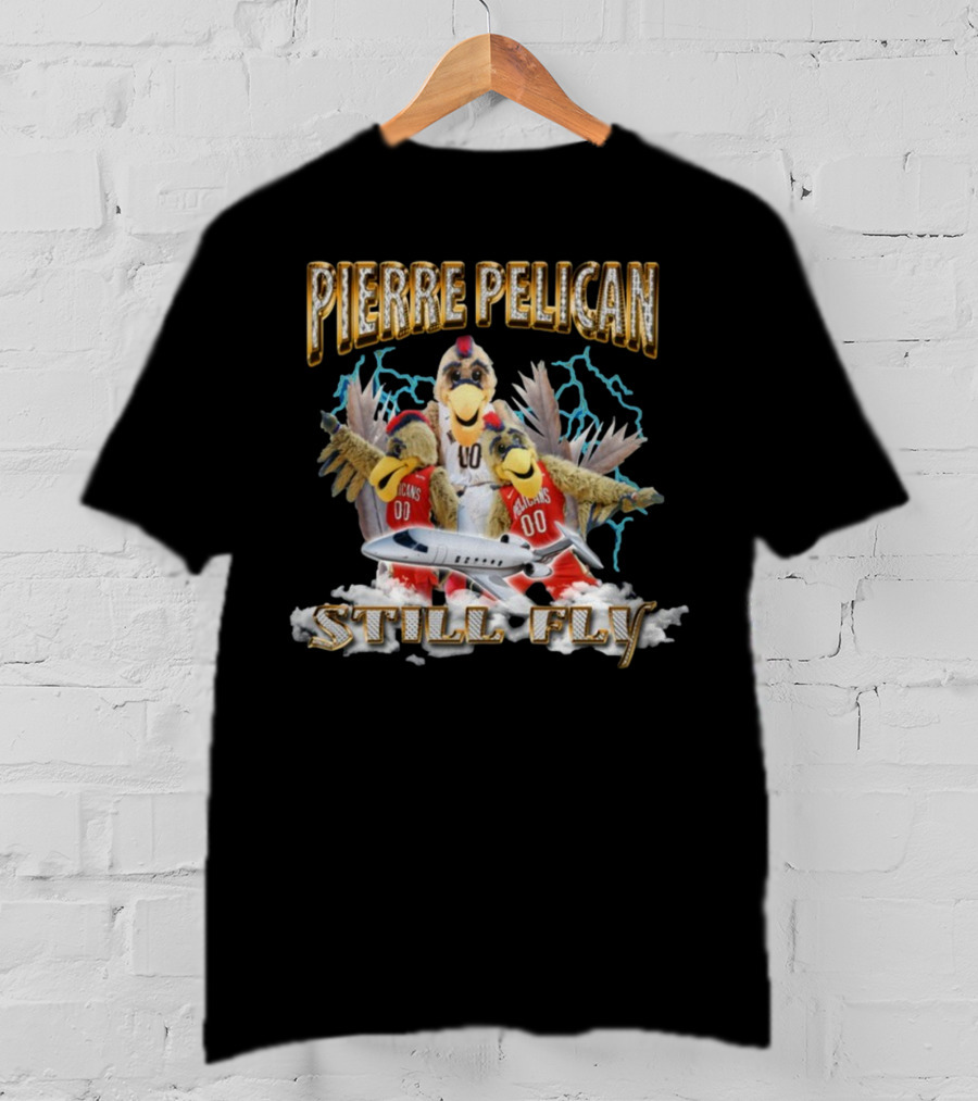 Pierre Pelican Still Fly With Jet And Lightning T-Shirt