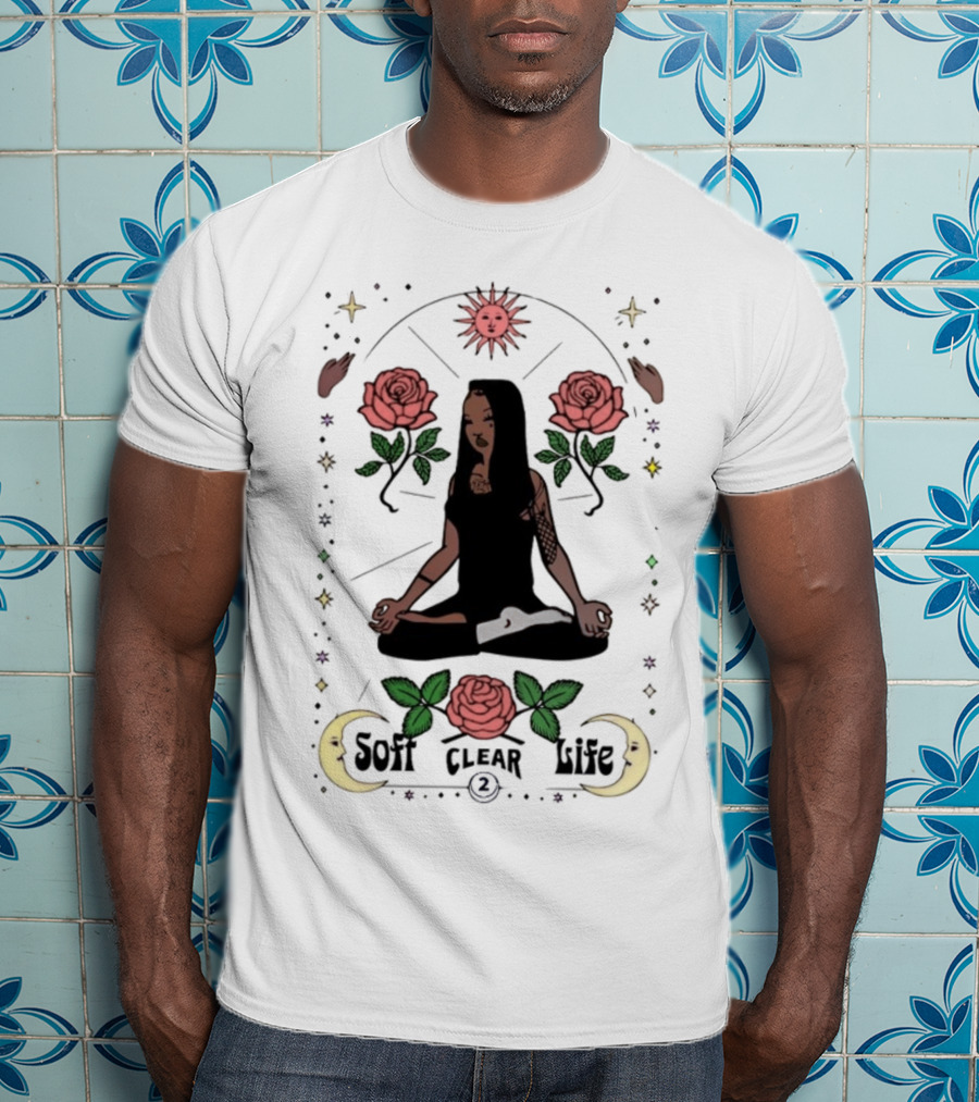 Summer Walker Soft Clear Life Yoga Meditation Roses Moon Sun T-Shirt