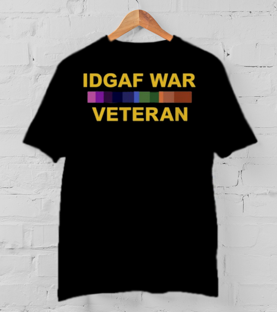 IDGAF War Veteran Color Bars T-Shirt