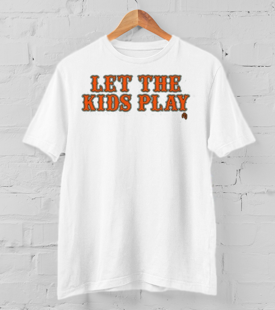 Let The Kids Play Baseball Inspired Text T-Shirt