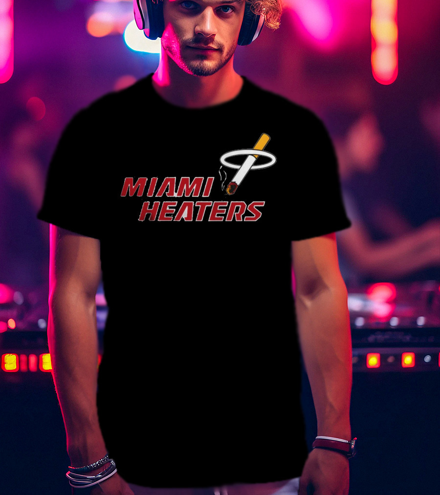 Shitheadsteve Miami Heaters Basketball Parody Smoking Cigarette T-Shirt