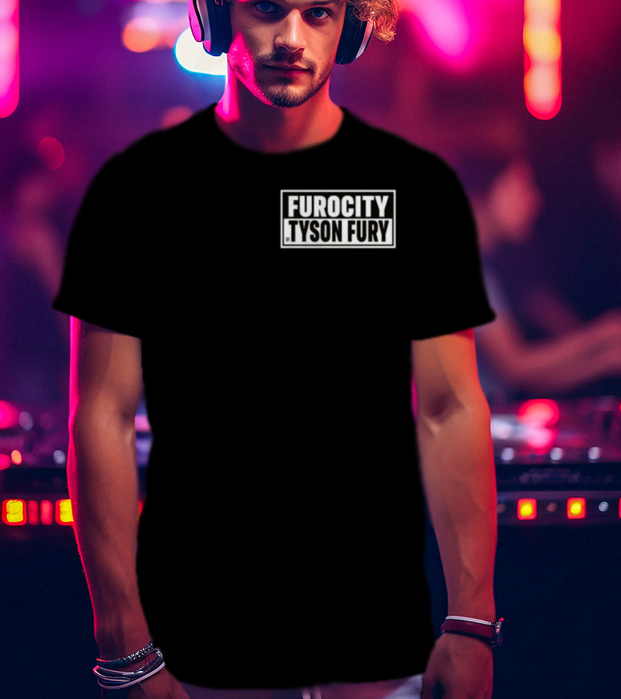 Furocity Tyson Fury Black And White Block Lettering T-Shirt