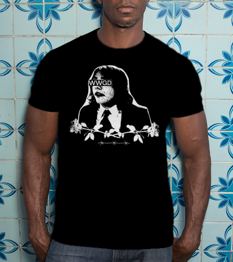 Catchinglizards WWGD Black And White Barbed Wire Suit T-Shirt