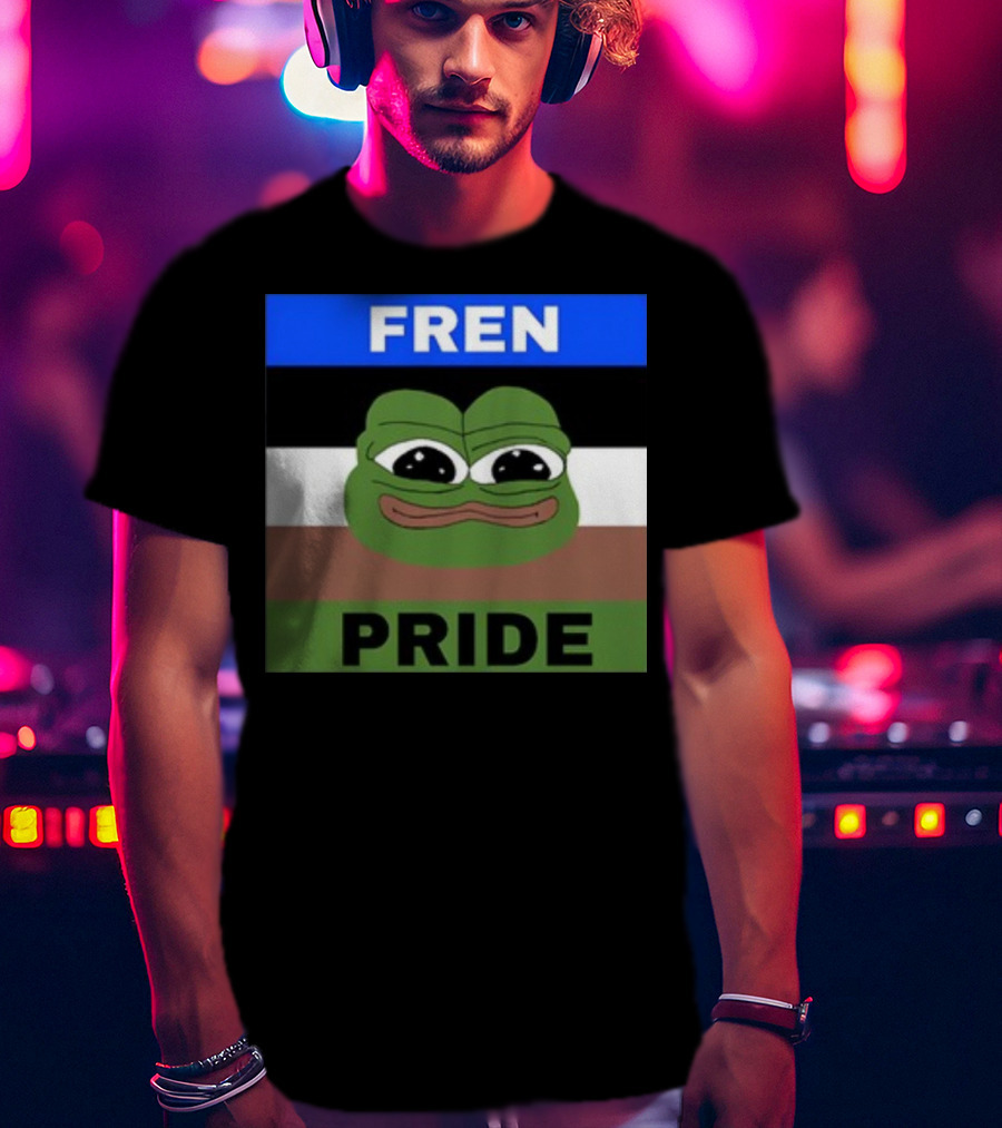 Fren Pride Pepe Flag Image T-Shirt