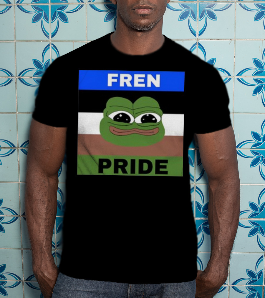 Fren Pride Pepe Flag Image T-Shirt