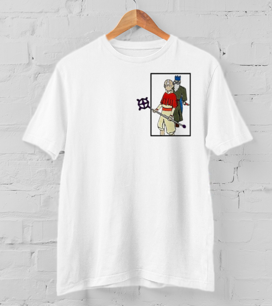 Avatar Aang And Wise Old Man With King Hat And Purple Staff T-Shirt