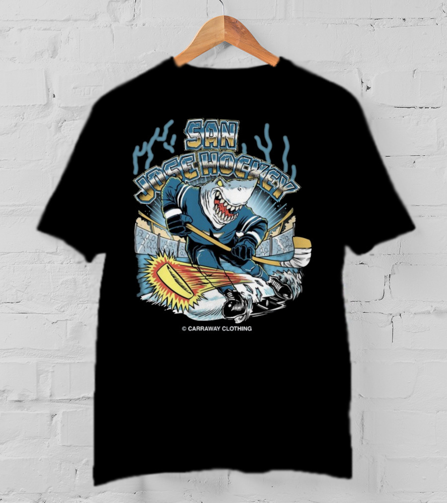 San Jose Hockey Shark Ice Action Caraway Clothing T-Shirt